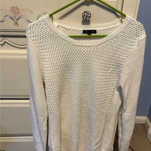 Lety & Me White Crew Neck Sweater Lightweight Knit